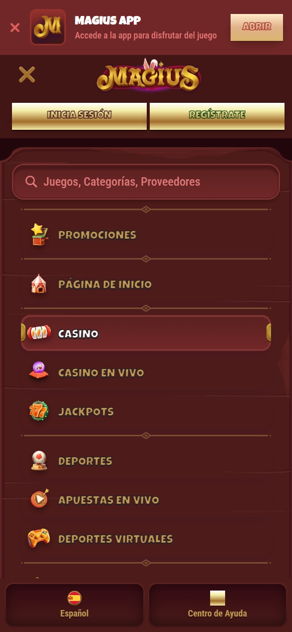 Menú principal & navegación rápida